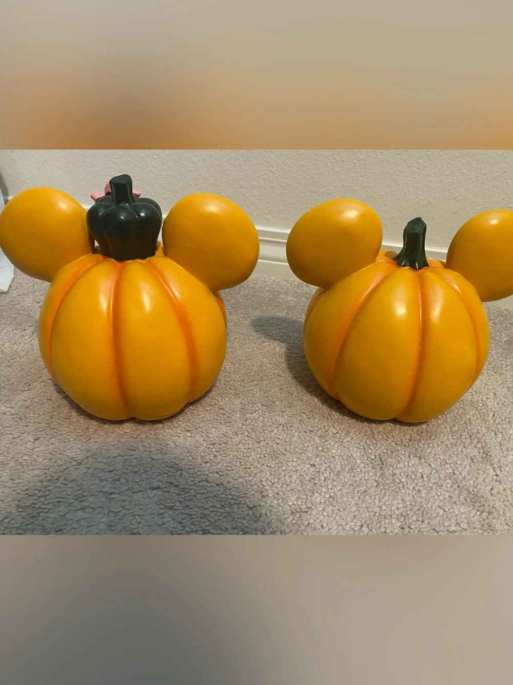 Mickey & Minnie Pumpkin Heads Halloween Décor